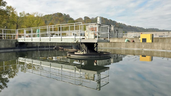 wastewater treatment with blower
